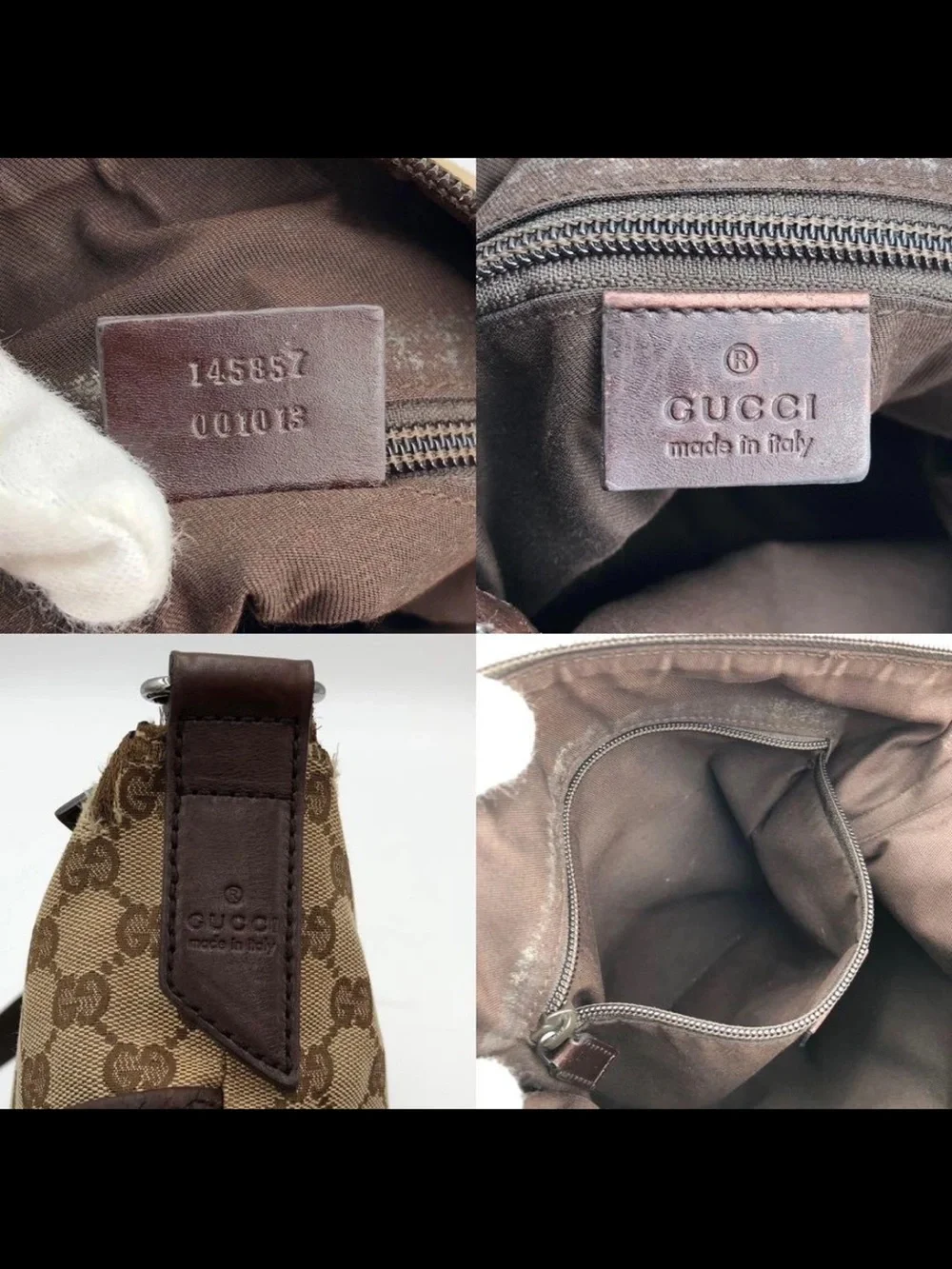 Gucci Brown/Beige GG Canvas Messenger Bag for Men